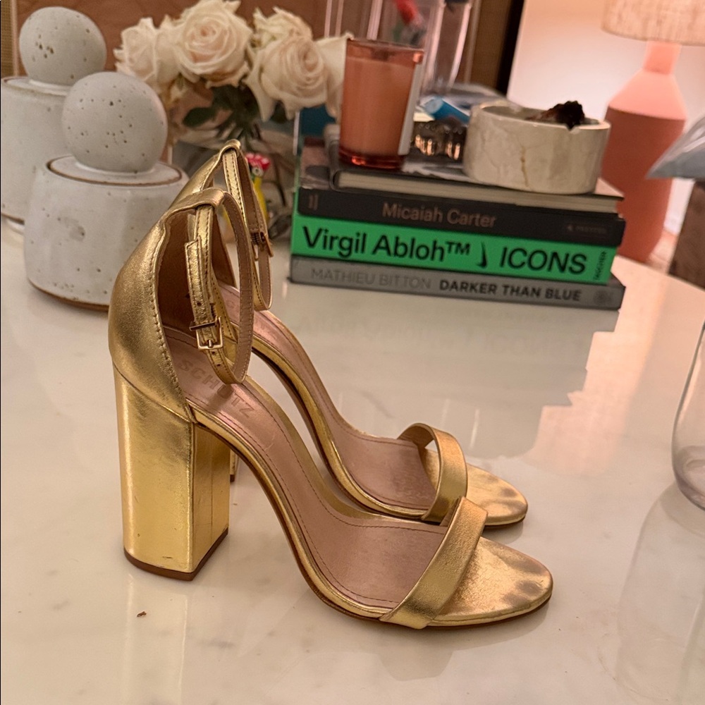 Schutz mGold High Heel Sandals